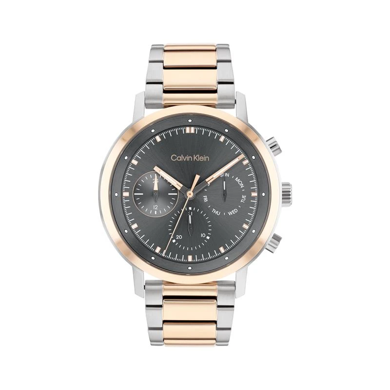 Reloj Calvin Klein Gauge Hombre Plateado, rosado y Gris Multifunción ...