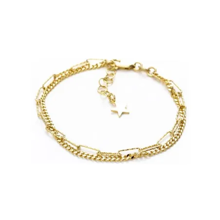 Pulsera Itemporality Plata Baño Oro Doble Cadena y Estrella SBR-200-076-UU