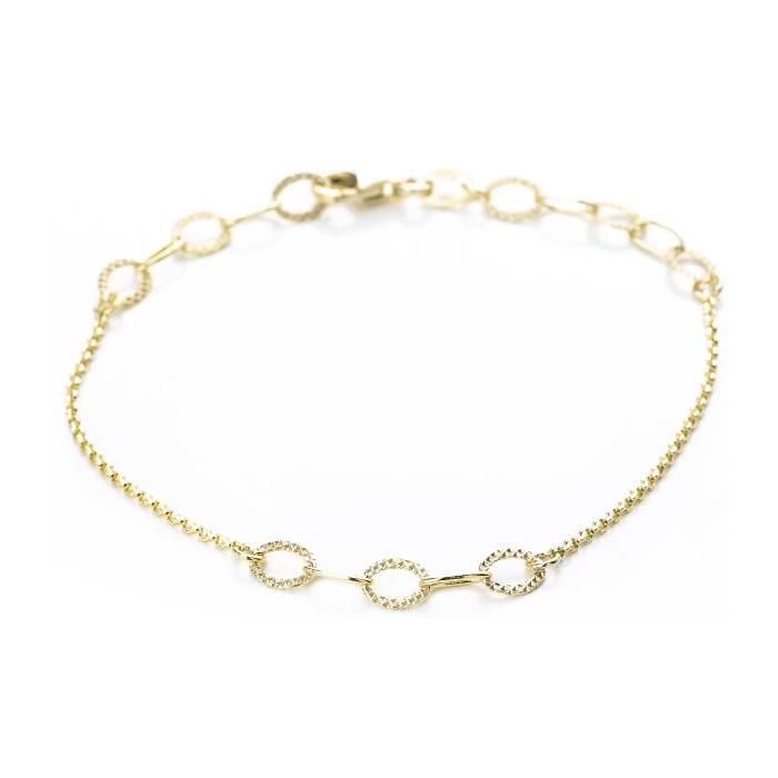 Pulsera Itemporality Plata Baño Oro Eslabones nudo y Ovalados SBR-200-085-UU