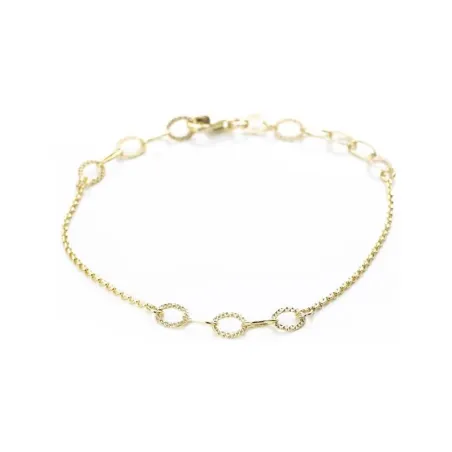 Pulsera Itemporality Plata Baño Oro Eslabones nudo y Ovalados SBR-200-085-UU
