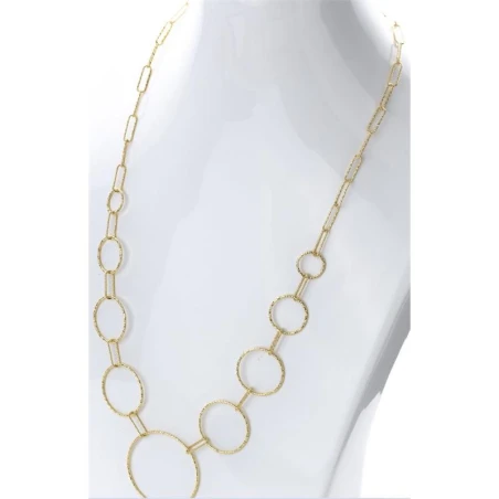 Collar Itemporality Anello Plata Baño Oro Eslabones Redondos y Rectangulares SNL-200-104-UU