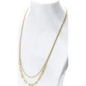 Collar Itemporality Anello Doble Cadena Plata Baño Oro Eslabones Nudo y Rectangulares SNL-200-108-UU