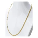 Collar Itemporality Anello Triple Cadena Plata Baño Oro Eslabones redondos y ovalados SNL-200-114-UU