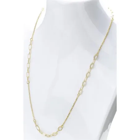 Collar Itemporality Anello Plata Baño Oro Eslabones Nudo y Ovalados SNL-200-116-UU