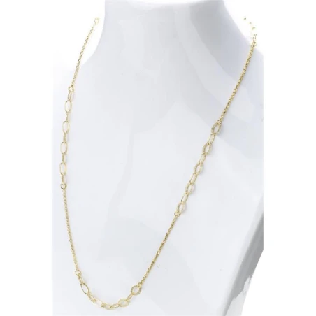 Collar Itemporality Anello Plata Baño Oro Eslabones Nudo y Ovalados SNL-200-116-UU