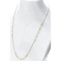 Collar Itemporality Anello Plata Baño Oro Eslabones Nudo y Ovalados SNL-200-116-UU