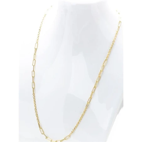 Collar Itemporality Anello Plata Baño Oro Eslabones Nudo y Rectangulares SNL-200-119-UU