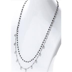 Collar Itemporality Fábula Plata Bolitas, Lunas y Onix Negro SNL-102-105-UU