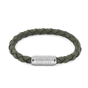 Pulsera Tommy Hilfiger Hombre Piel Trenzada Verde y Acero Inoxidable 2790481