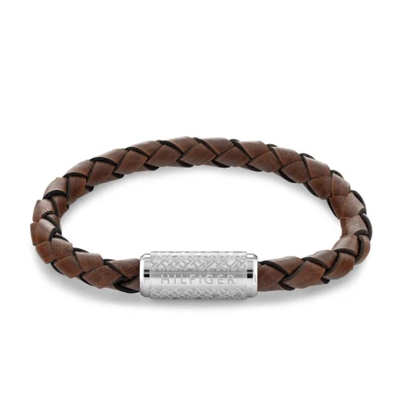 Pulsera Tommy Hilfiger Hombre Piel Trenzada Marrón y Acero Inoxidable 2790482