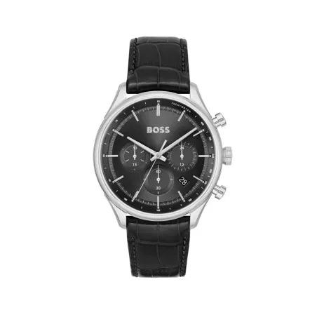 Reloj Boss Gregor Hombre Plateado y Negro Cronógrafo 1514049