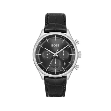 Reloj Boss Gregor Hombre Plateado y Negro Cronógrafo 1514049