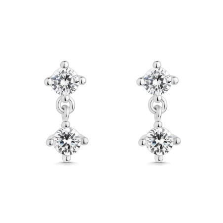 Pendientes Itemporality Plata Baño Rodio y Circonitas Blancas SEA-101-340-UU