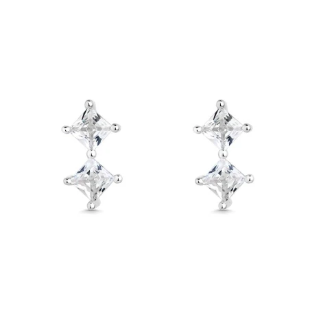 Pendientes Itemporality Plata Baño Rodio y Circonitas Blancas SEA-101-341-UU