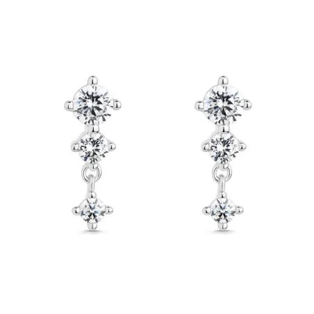 Pendientes Itemporality Plata Baño Rodio y Circonitas blancas SEA-101-342-UU