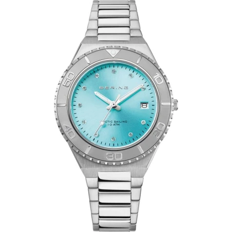 Reloj Bering Classic Mujer Plateado y Turquesa Analógico 18936-707