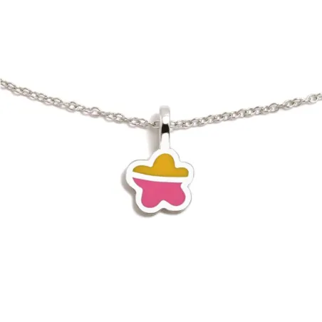 Gargantilla Agatha Ruiz de la Prada Flor Plata Esmalte Rosa y Amarillo 110BLOCK