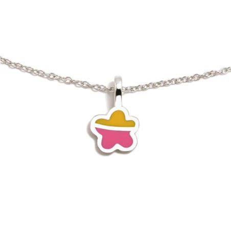 Gargantilla Agatha Ruiz de la Prada Flor Plata Esmalte Rosa y Amarillo 110BLOCK