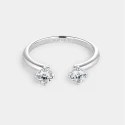 Anillo Abierto Itemporality Dalia Plata Baño Rodio y Circonitas Blancas SRN-101-128