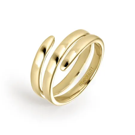 Anillo Itemporality Deborah Espiral Plata Baño Oro SRN-200-116