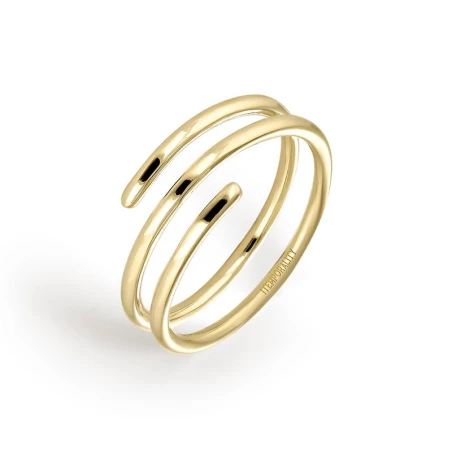 Anillo Itemporality Deborah Espiral Fina Plata Baño Oro SRN-200-125