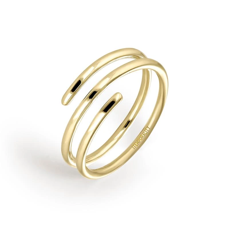 Anillo Itemporality Deborah Espiral Fina Plata Baño Oro SRN-200-125