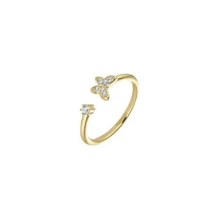 Anillo Itemporality Signals Mariposa Plata Baño Oro y Circonitas Blancas SRN-201-123