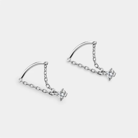 Pendientes itemporality Dalia Plata y Circonita Blanca SEA-101-352-UU