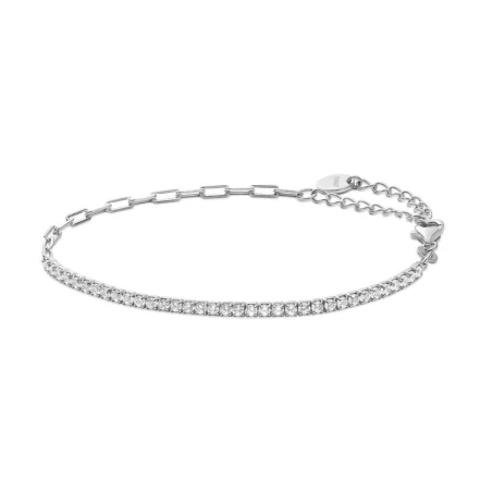 Pulsera Itemporality Deborah Plata Baño Rodio y Circonitas Blancas SBR-101-110-UU