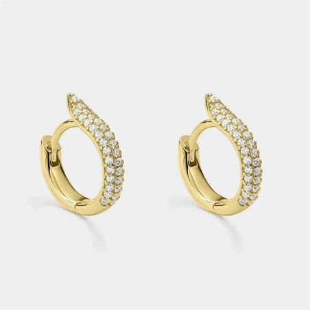 Pendientes Itemporality Deborah Criollas Plata Baño Oro y Circonitas Blancas SEA-201-353-UU