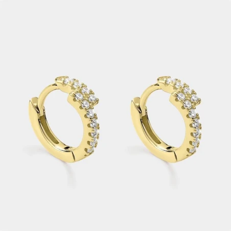 Pendientes Itemporality Deborah Oro y Zigzag Circonitas blancas SEA-201-354-UU