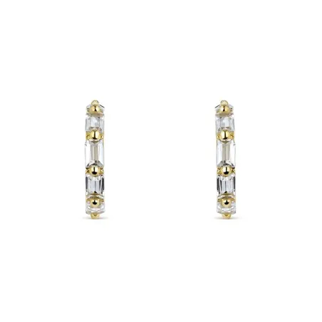 Pendientes Itemporality Prisma Aro Plata Baño Oro y Circonitas Rectangulares SEA-201-358-UU