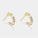 Pendientes Itemporality Prisma Aro Plata Baño Oro y Circonitas Rectangulares SEA-201-358-UU