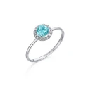 Anillo Le Carré Ocean Oro Blanco, Diamantes y Topacio Azul GA121OB