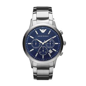 Reloj Emporio Armani Renato Hombre Plateado y Azul Cronógrafo AR2448