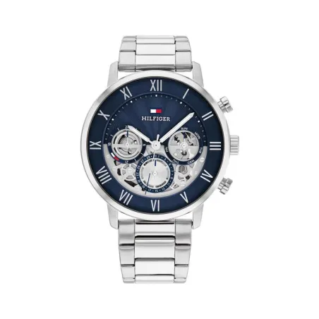 Reloj Tommy Hilfiger Legend Hombre Plateado y Azul Multifunción 1710569