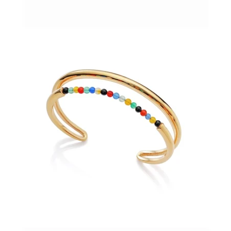 Pulsera Viceroy Fashion Chic Mujer Acero Inoxidable Baño Oro y Bolitas Multicolor 15136P01019