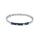 Pulsera Maserati Acero Inoxidable Plateado y Azul y Blanco Diamante JM423ATY17