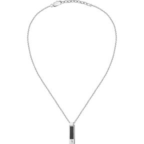 Collar Maserati Iconic Hombre Acero Inoxidable Plateado y Negro JM423AVD19 2