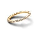 Anillo Pandora Banda Brillante Baño Oro 162999C01
