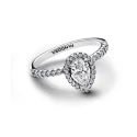 Anillo Pandora Halo Brillante Corte Pera Plata 192835C01
