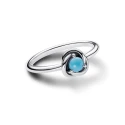 Anillo Pandora Círculo Eternity Azul Turquesa 192993C12