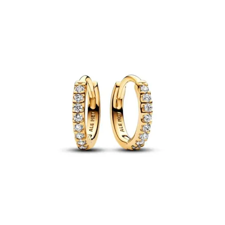 Pendientes Pandora Aro Abrazo Brillante Baño Oro 263015C01