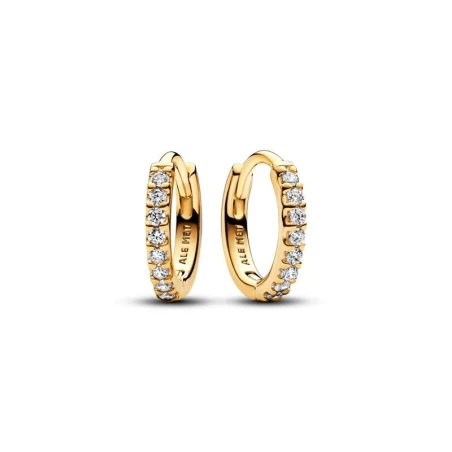 Pendientes Pandora Aro Abrazo Brillante Baño Oro 263015C01