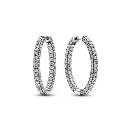 Pendientes Pandora Aro Fila en Pavé 293016C01