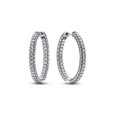 Pendientes Pandora Aro Fila en Pavé 293016C01