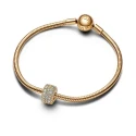 Charm Pandora Baño Oro Fila Triple Brillante Pavé 762820C01