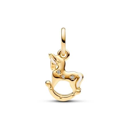 Charm Colgante Pandora Balancín Unicornio Baño Oro 762978C01