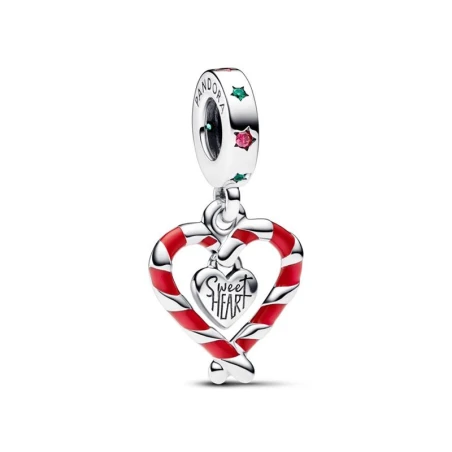 Charm Colgante Pandora Corazón Bastón Caramelo Doble 792822C01