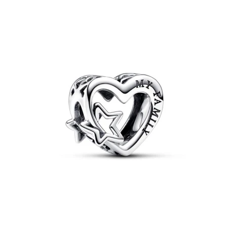 Charm Corazón en Filigrana Familia & Estrella 792829C00